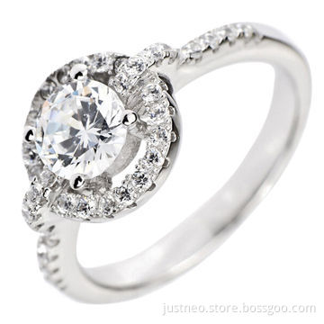 Sterling silver jewelries, stunning cubic zirconia ring for engagement and party